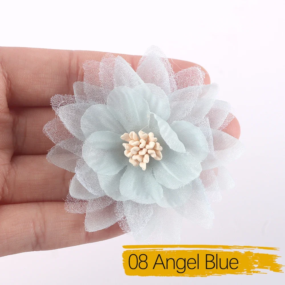 

10pcs Chiffon Artificial Flower Handmade DIY Fabric Flowers for Wedding Party Craft Home DIY Decoration