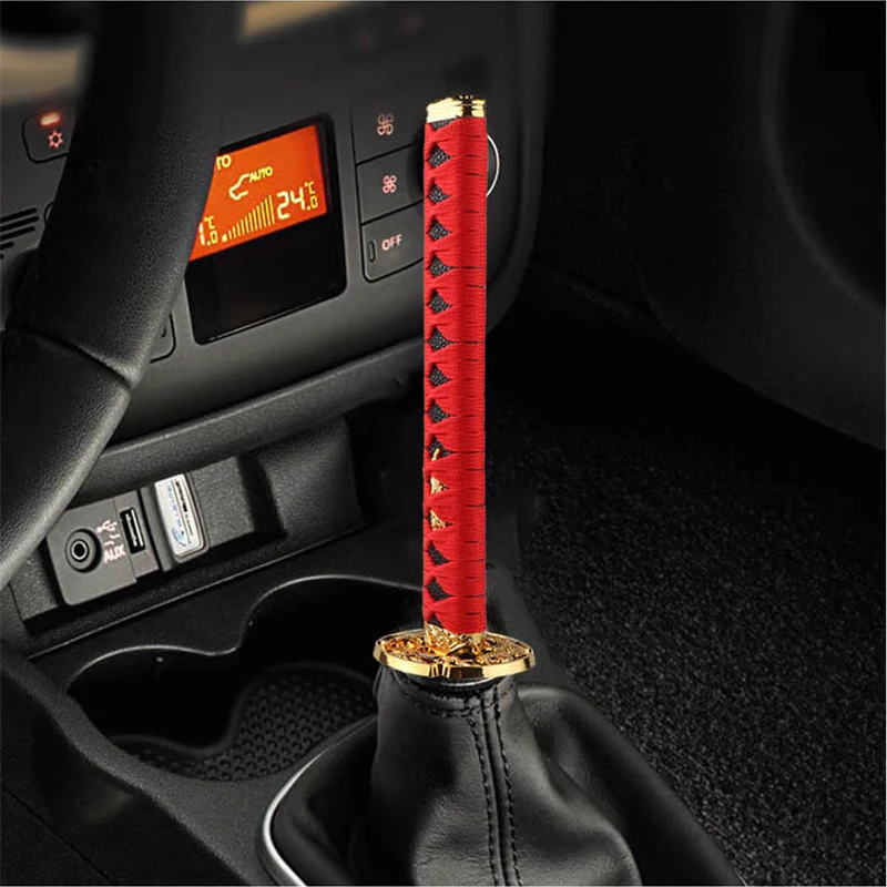 Car Accessories Universal 15cm 20cm JDM Katana Samurai Sword Shift Knob Shifter With Adapters Gear Shift Knob Fits Most Car