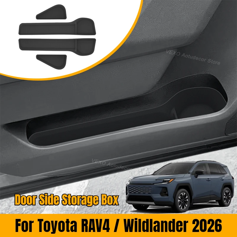 

Для Toyota RAV4 Wildlander 2026: Органайзер для хранения в дверной панели, нижний отсек из TPE, аксессуары для порядка и упорядоченности в салоне