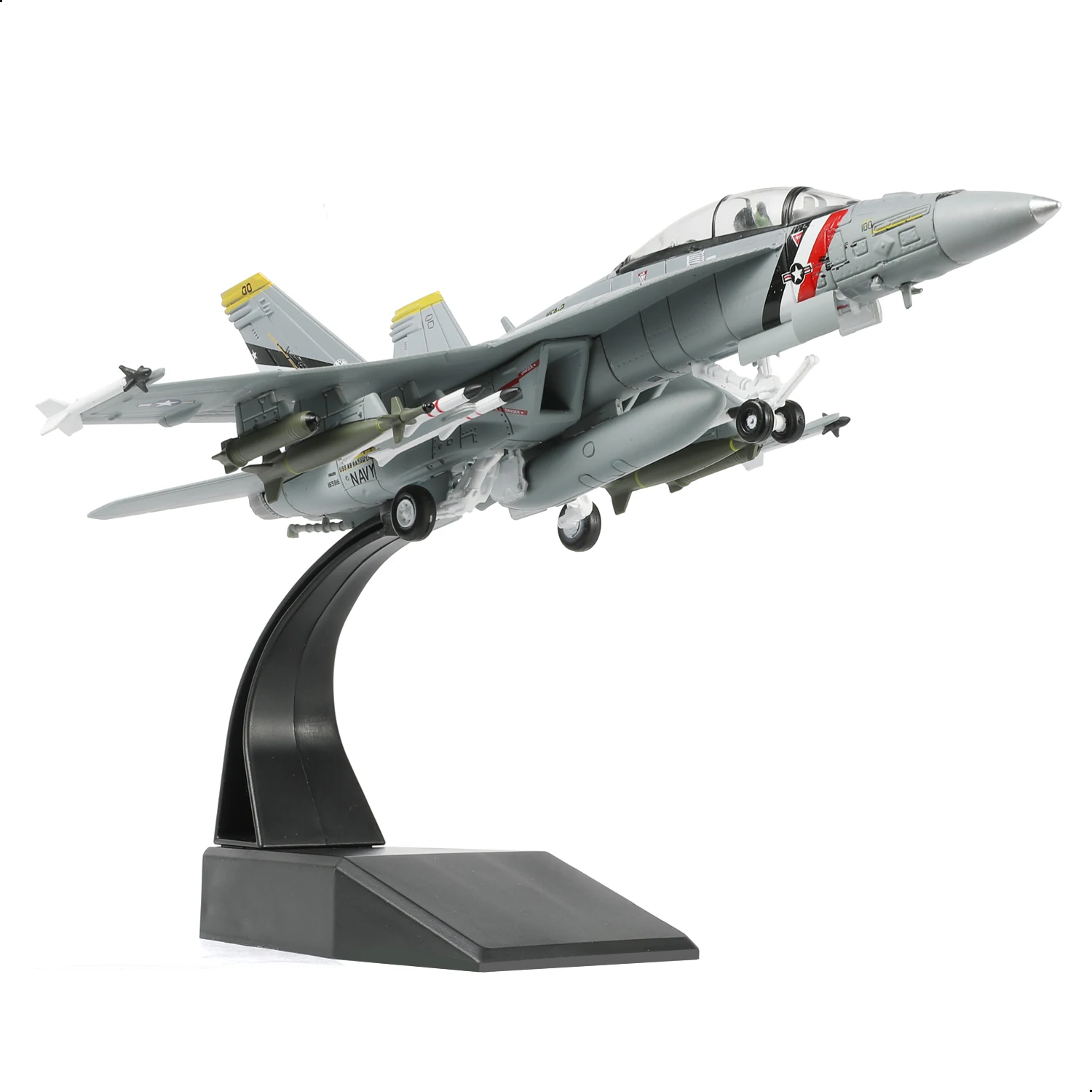 

NUOTIE 1/100 F/A-18F Super Hornet VFA-2 Diecast Metal Aircraft Model - F18F VFA-2 Fighter Jet Model Kit With Bracket