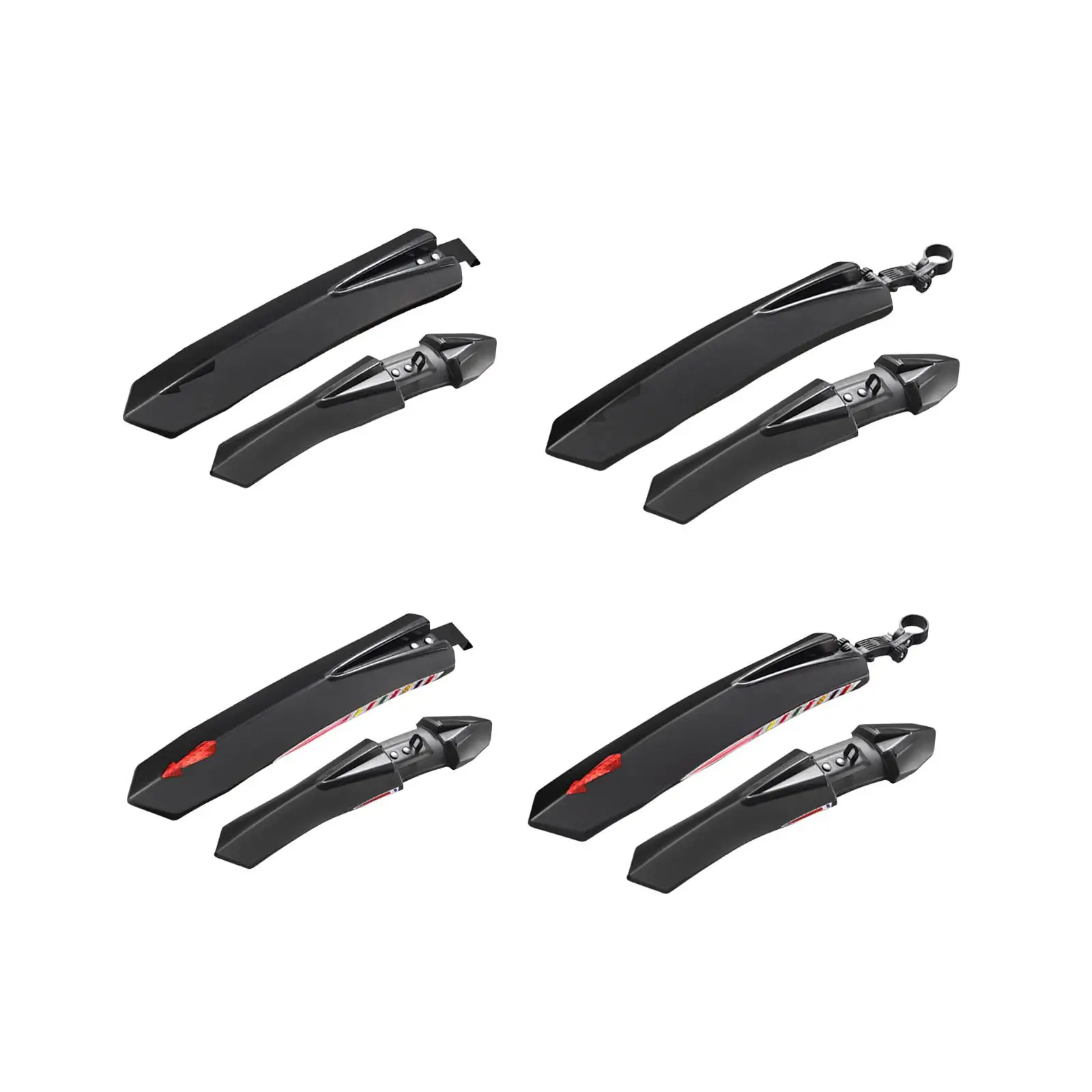 Front and Rear Bike Bicycle Mudguard Set for Mountain Road Bike Lengthen Widen Easy to Install Portable Mud Flaps