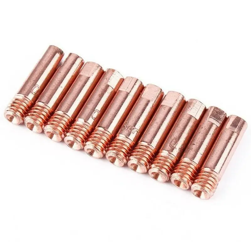 Precision Welding Guaranteed 10pcs MB15AK Welding Contact Tips, 0 6 1 2mm Tip Size, M6 Thread Size, Reliable Performance