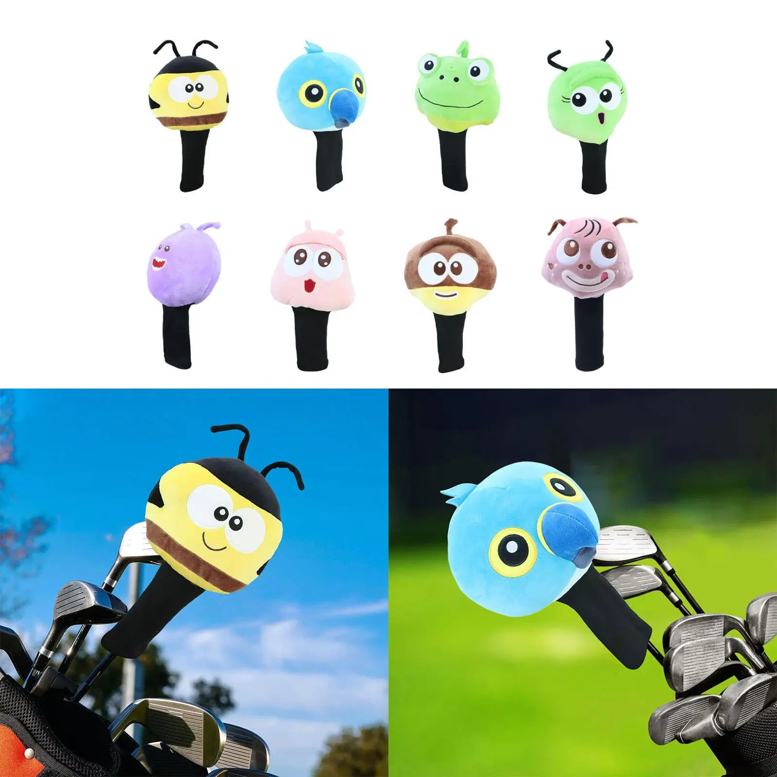 Animal Golf Wood Headcover No 1 Protector Transport Protection Knitted Plush Practical Lightweight Cute Anti Scratch Sleeve
