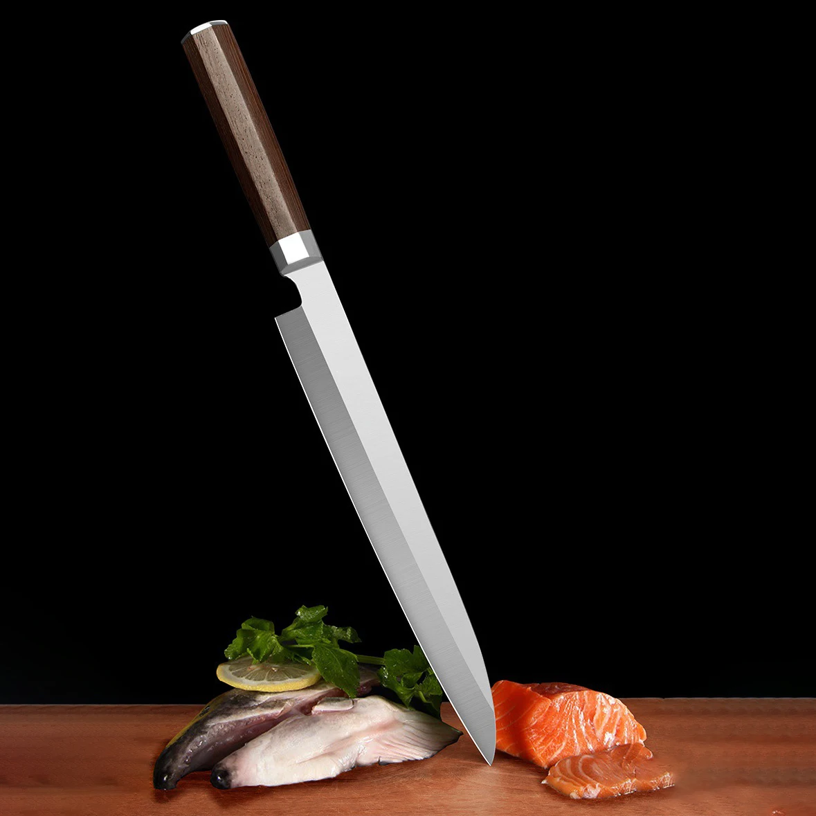 Sashimi Knife Single-Edged Blade Wenge Handle Chefs Cleaver Meat Slicing Sushi Yanagiba Japanese Kitchen Knives Cooking Tools