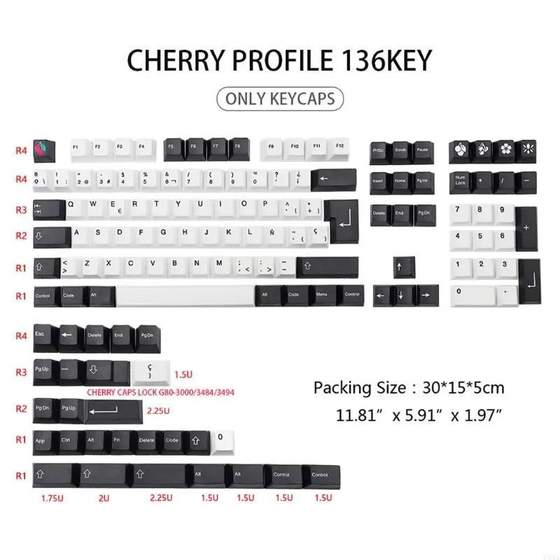F3MA Cherry Theme Keycap PBT Стандартный процесс сублимации красителя Keycap 137 шт. Cherry для переключателей Mx Gk61