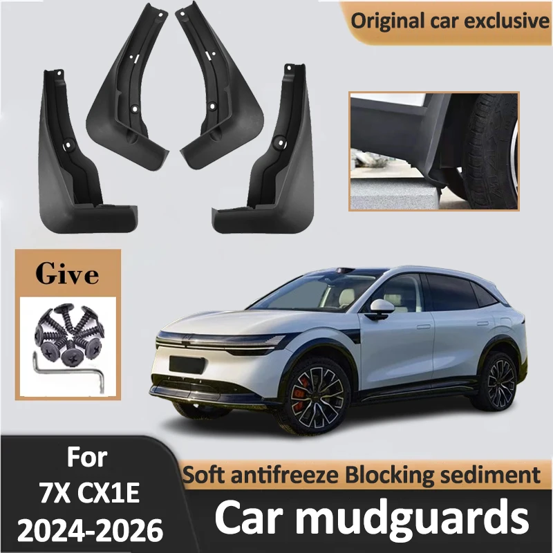 

Auto Splash Guards MudFlaps For Zeekr 7X CX1E 2024 2025 2026 Fender Mud Flaps Front Rear Wheel Mudguards Exterior Accessories