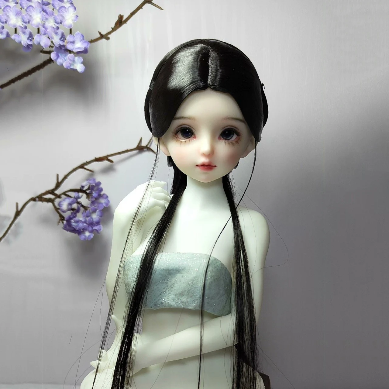 

1/6 1/4 1/3 Ancient Costume BJD Doll Wigs Chinese Hanfu Vintage Long Hair Fairy Wig For MSD SD13 Girl SSDF Accessories A2043