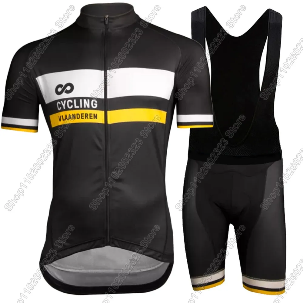 

Vlaanderen Belgium Team 2025 Cycling Jersey Set Flanders Bicycle Clothing Road Bike Shirts Suit Bicycle Bib Shorts MTB Maillot