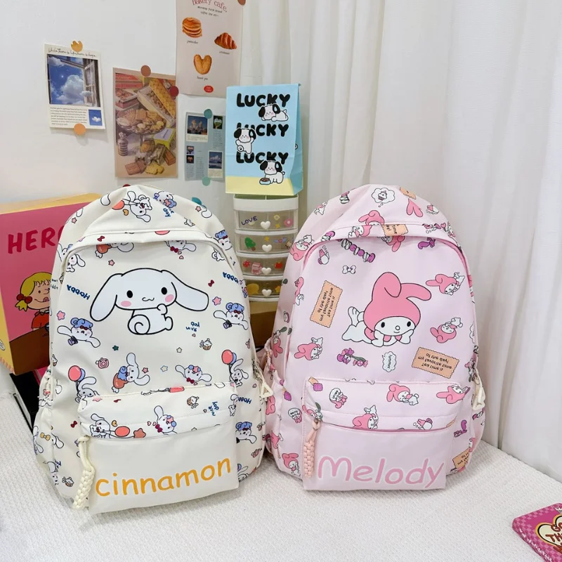 Sanrio Hello Kitty ใหม่กระเป๋านักเรียนสะพายไหล่คู่ลายการ์ตูน, กระเป๋านักเรียนลายสุนัข Yugui