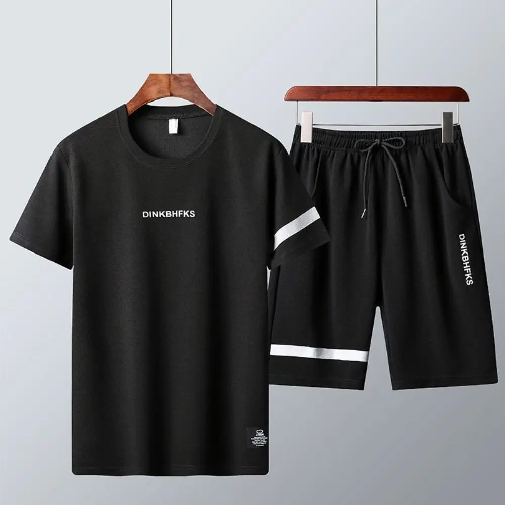 

Sport Suit Men T-shirt Shorts Set Elastic Waist Short Sleeve Summer Men's Shorts Set Casual Tracksuits