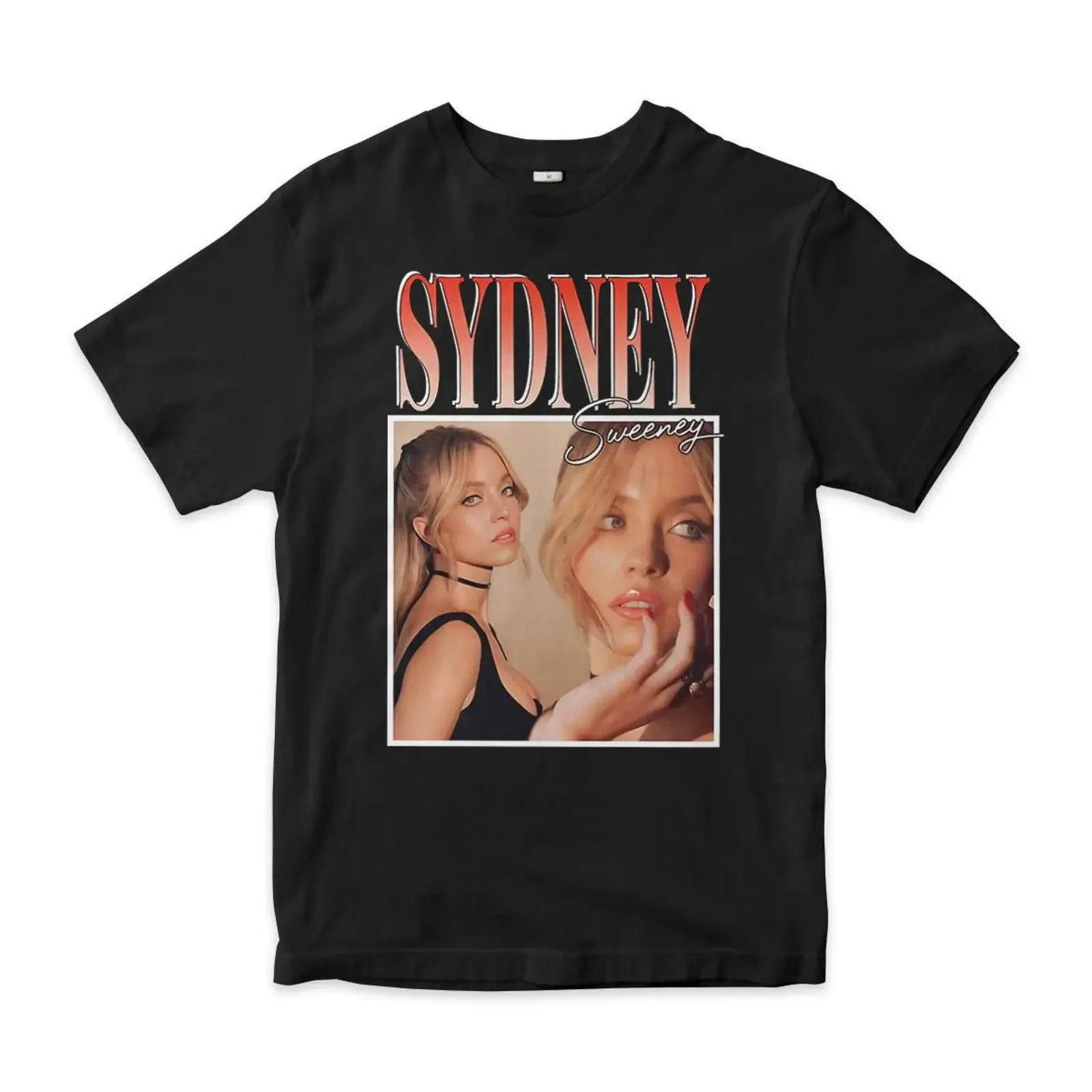 Sydney Sweeney T Shirt Men's and Women's Sizes SDN 052021 vintage Washed Stretched fashion Stylish Versatile Slightly graphic