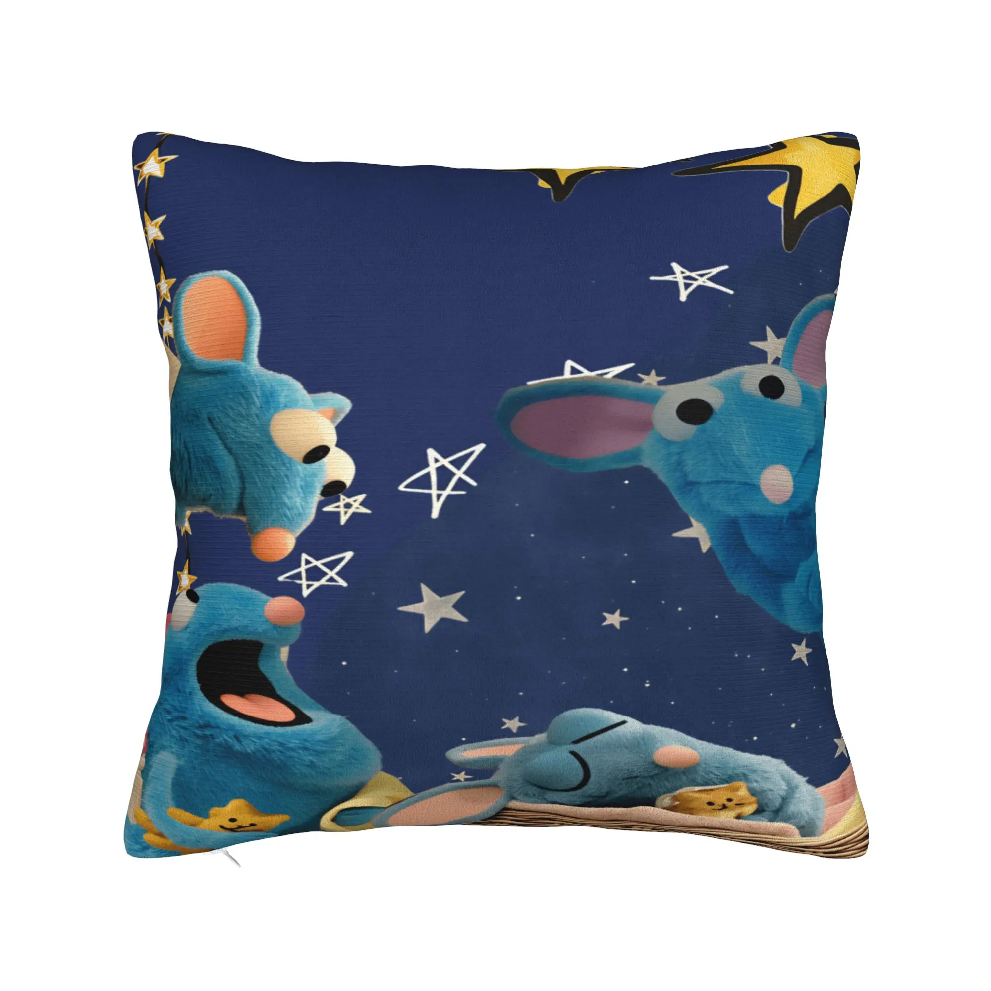 Tutter- B-Bear In The Big Blue House Pillow Cover  Graphic Cushion Cover Retro Trendy Pillow Case For Sofa Home Decor