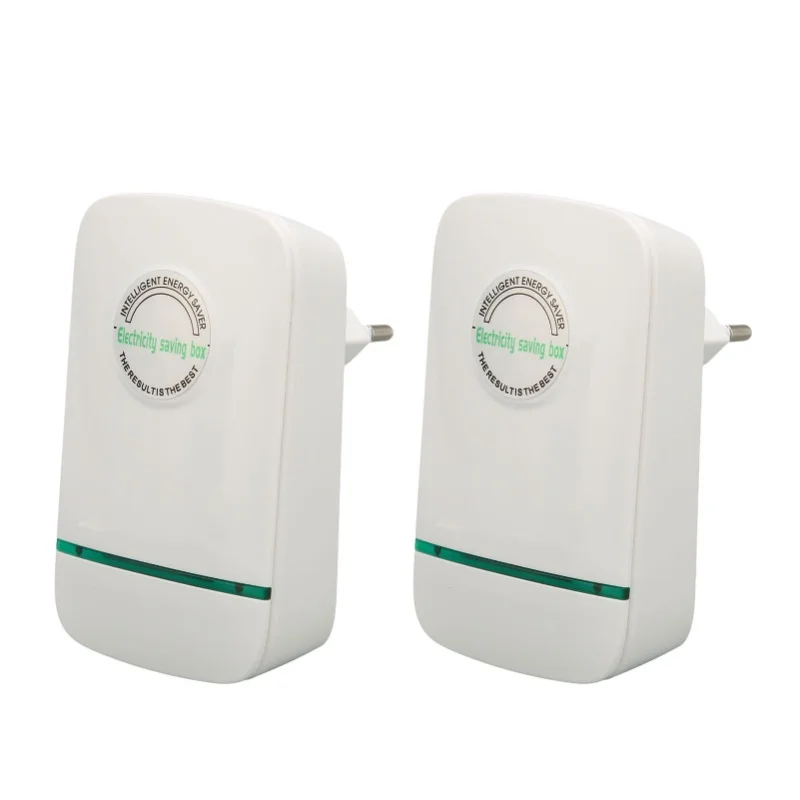2pcs Power Saver 28000W AC 90-240V Stabilized Voltage Balanced Currents Electricity Saving Box Energy Saver For Household Plug