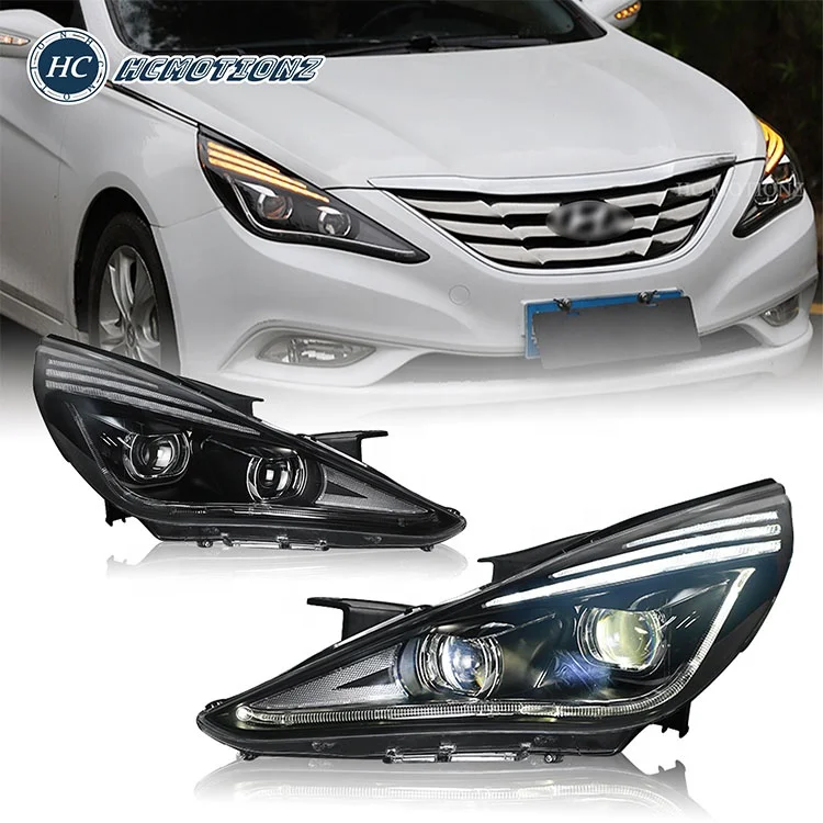 HCMOTIONZ factory LED head lights Sonata 8th 2011-2014 assembly DRL Start UP Animation front light For Hyundai