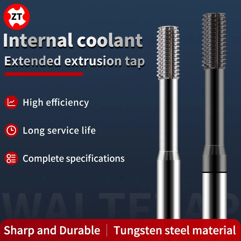 Solid Carbide DIN Standard Extra Long Internal Coolant Forming Tap Roll Tap Extrusion Tap for CNC Threading For Aluminum/Steel