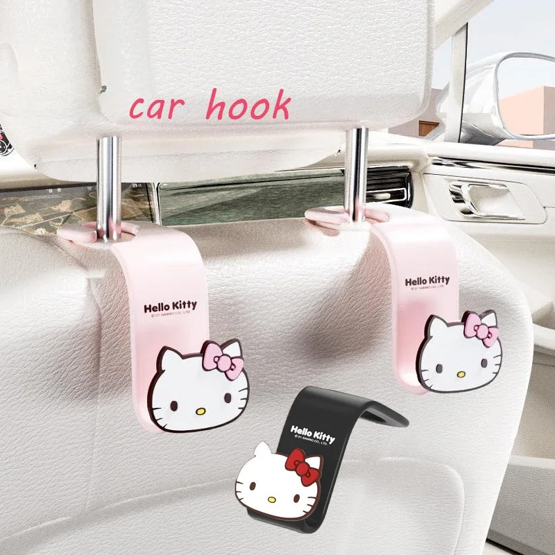 Sanrio Kawaii Hello Kitty Cars Hook Cartoon Car Seat Load-bearing Hook Cars Rear Chair Hook Car Interior Accessories Auto Parts