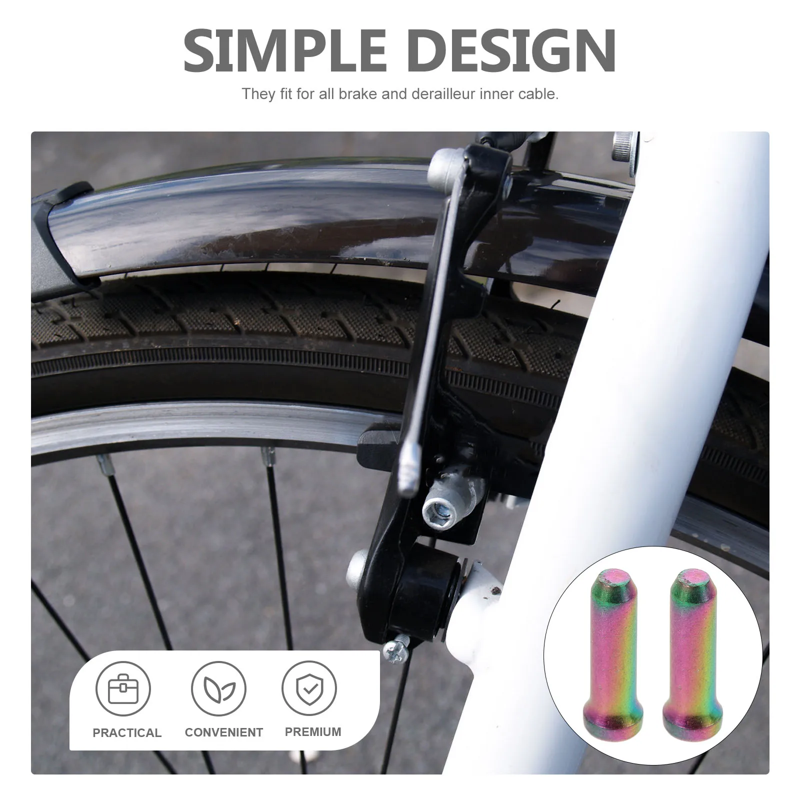 20Pcs Bike Cable End Caps Aluminum Alloy Brake Cable Crimps Bike Brake Accessory Wire Protector Wire Protector