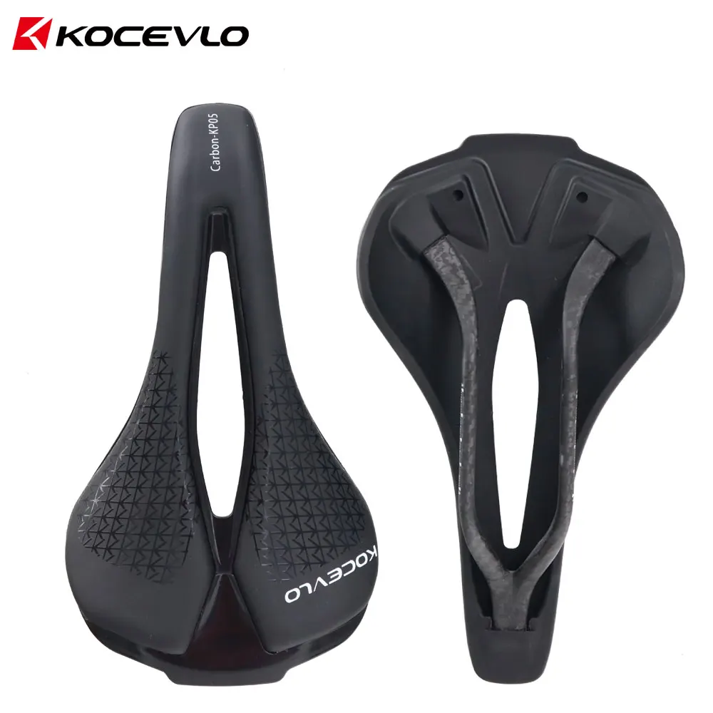 KOCEVLO Carbon Leather Saddle Ultralight Road Bike MTB Racing Pu Soft Seat Cushion Bicycle OVAL RAIL7*9 Seating Cycling