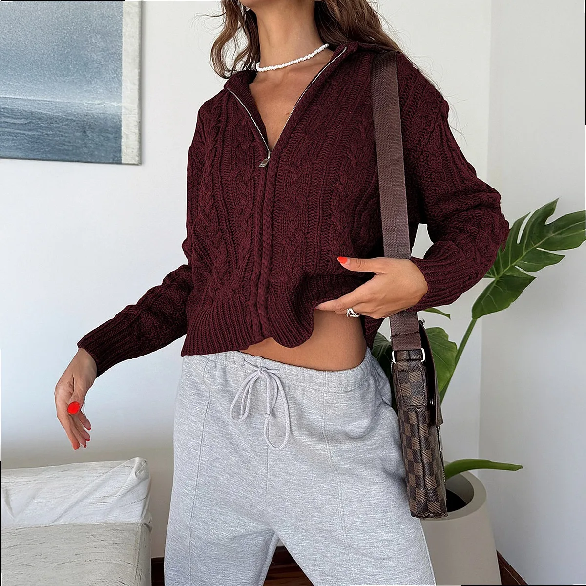 Cozy Knit Sweater Women Long Sleeve Solid Color Pullover Tops Spring Summer Casual Jumpsuits Matching Sets