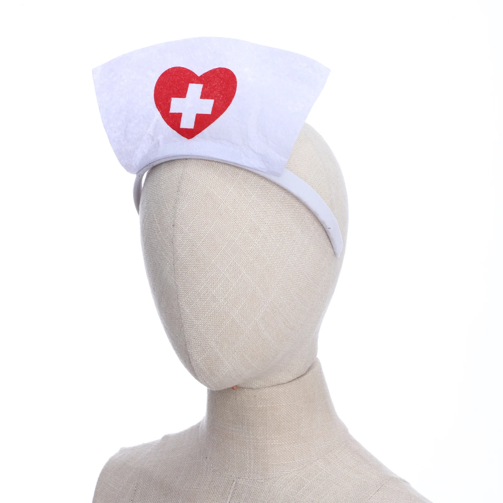 Chapéu de personagem de enfermeira, bandana para mulheres, meninas, fantasia de halloween, acessórios de cosplay, roupa de performance divertida para enfermeira