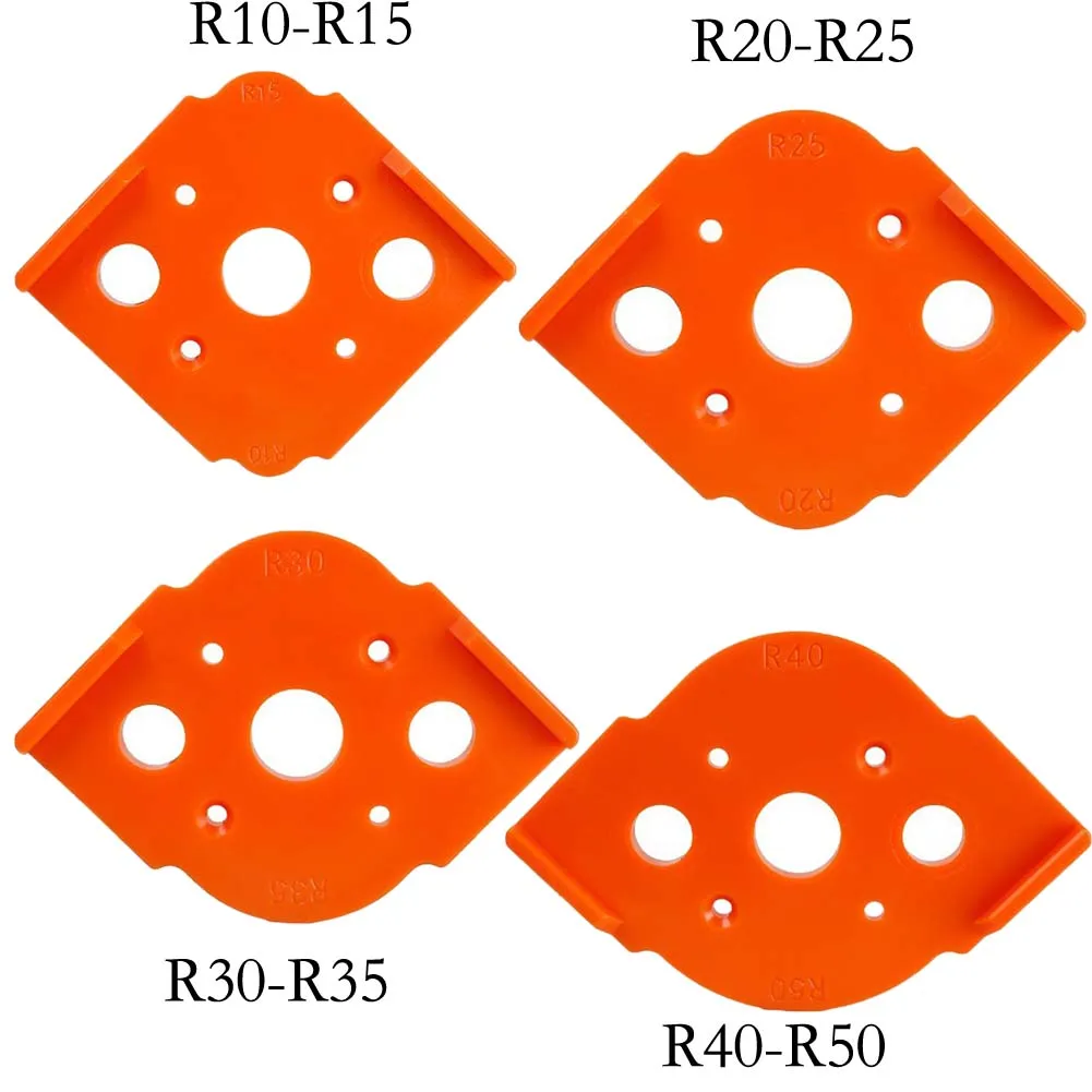 R15-R50 Woodworking Router Corner Radius Templates Jig Rounded Corner Combination Woodworking Edge Trimming Tool Curved Template