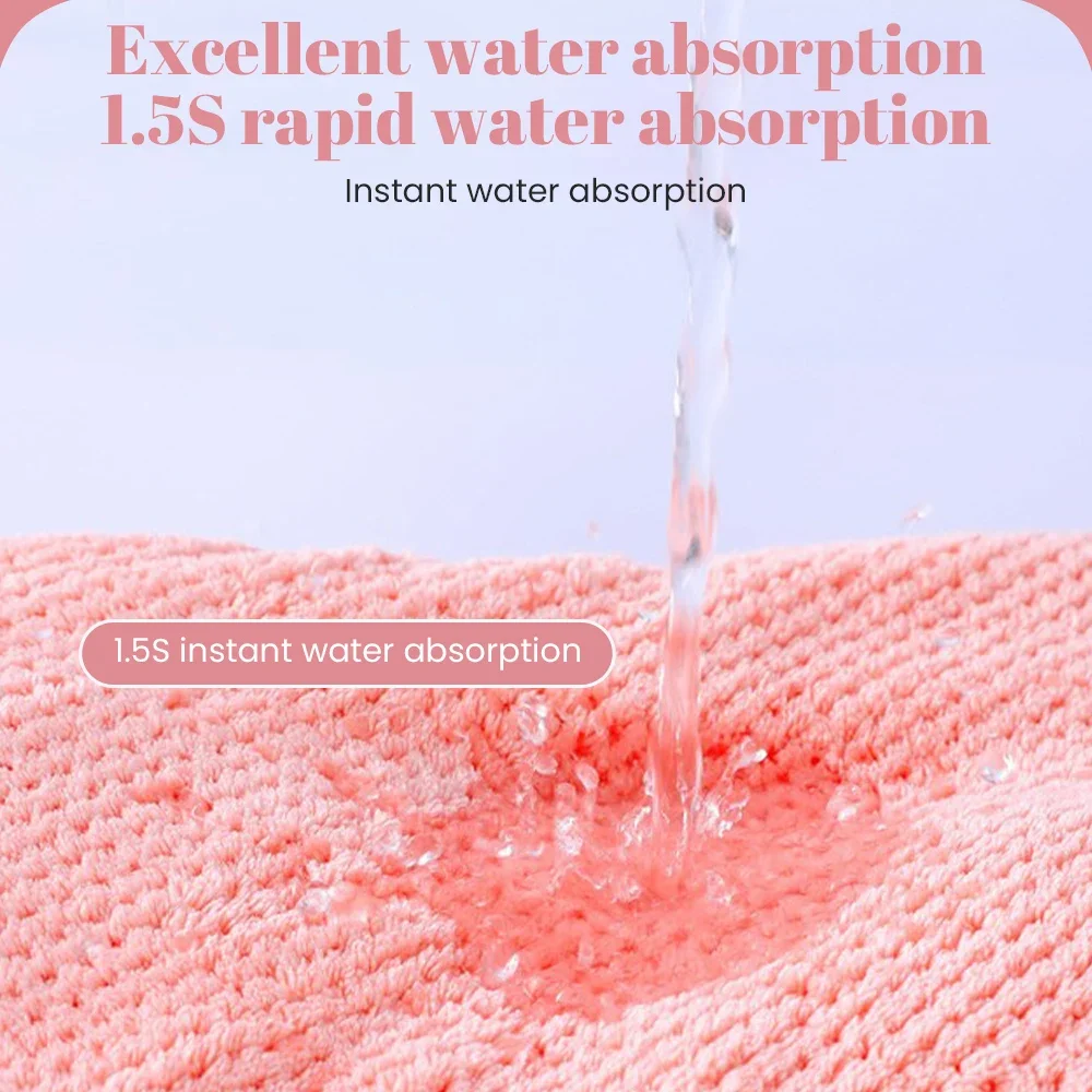 ผ้าเช็ดผมปักลายปะการังกำมะหยี่สำหรับสตรีหมวกอาบน้ำนุ่มผ้าไมโครไฟเบอร์ผ้าพันศีรษะดูดซับได้อย่างรวดเร็วผ้าเช็ดศีรษะสำหรับสตรี