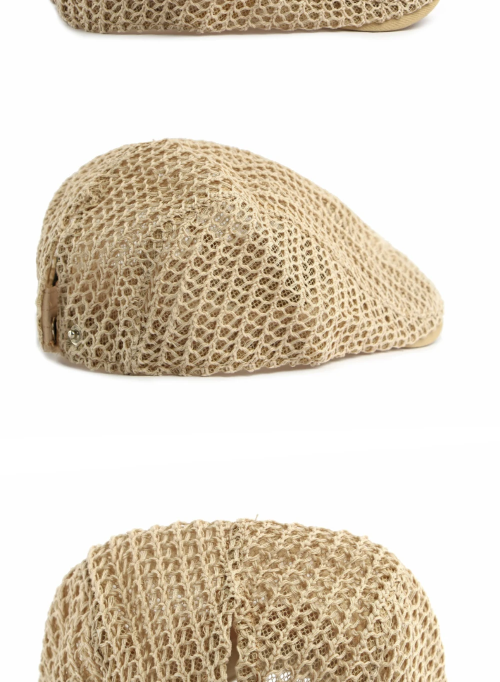 HT5098 Herren- und Damen-Baskenmützen für Frühling und Sommer, Atmungsaktive Künstler-Baskenmütze mit Lochmuster, Verstellbare Baskenmützen – Detail 11