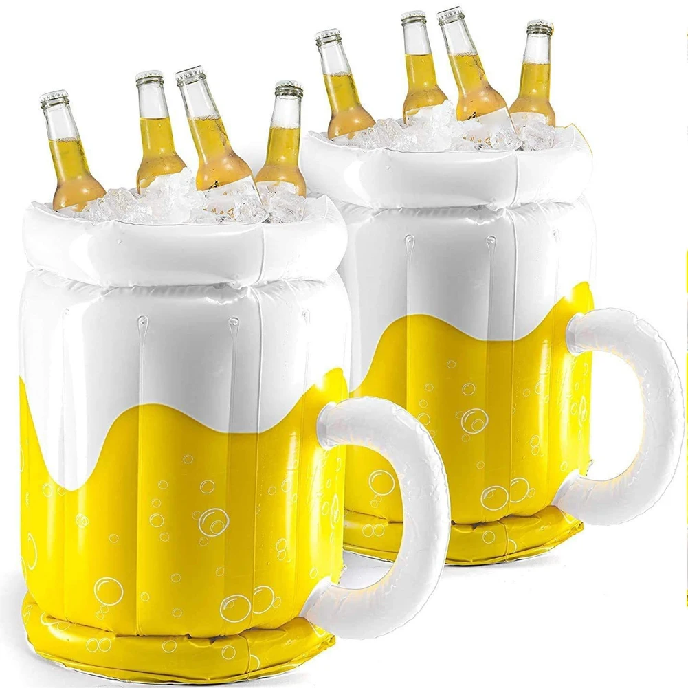 เบียร์ถังน้ําแข็ง PVC Inflatable Cooler Party เครื่องดื่มเบียร์ถังน้ําแข็งสําหรับกลางแจ้ง Camping บาร์บีคิวสระว่ายน้ํา Beach Party ตกแต่ง