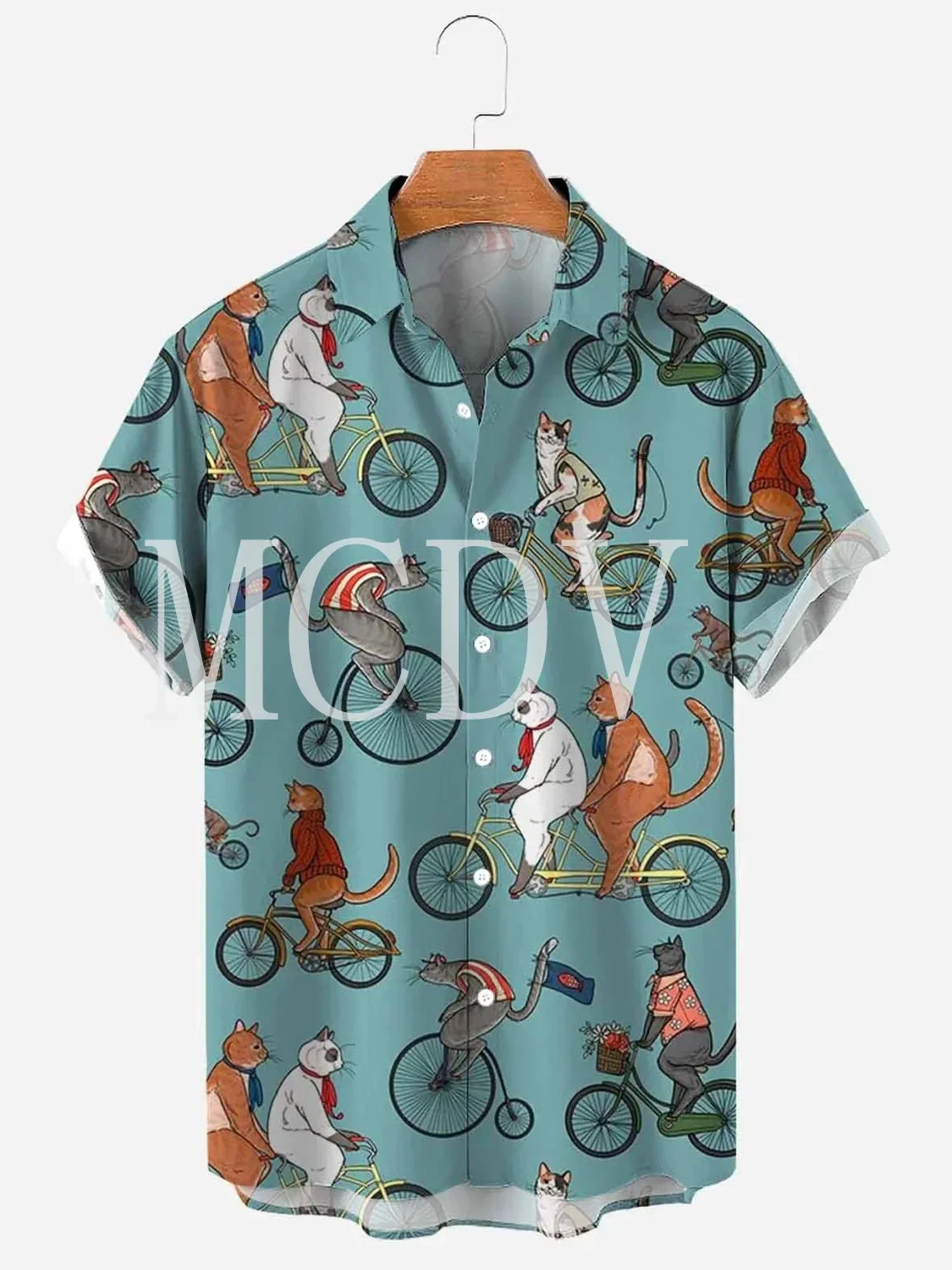 Men's For Women's Shirts Cat 3D Printed Casual Breathable Short Sleeve Hawaiian Shirt