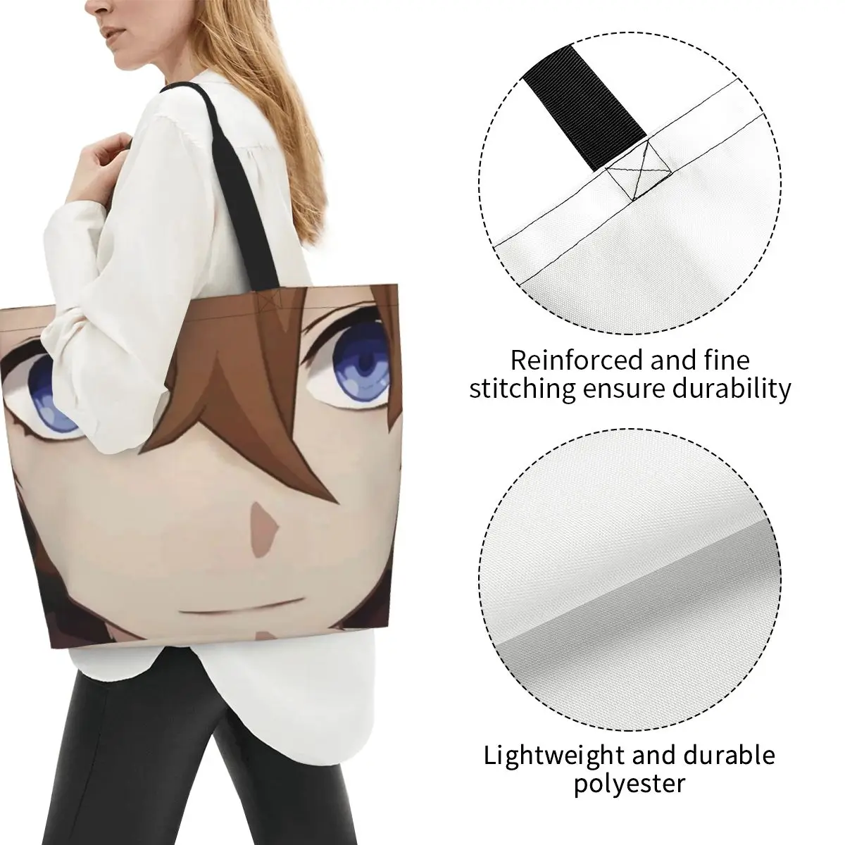 Childe Genshin Impact Genshin Impact Cursed Childe Shopping Tote Bag Canvas Shoulder Bags Shopper Grocery Handbag for Women