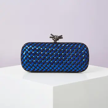 女士金色晚宴手拿包,皮革亮線編織皮夾,優雅女士金屬結派對手提包 10 最佳銷售 金屬錢包 - №4