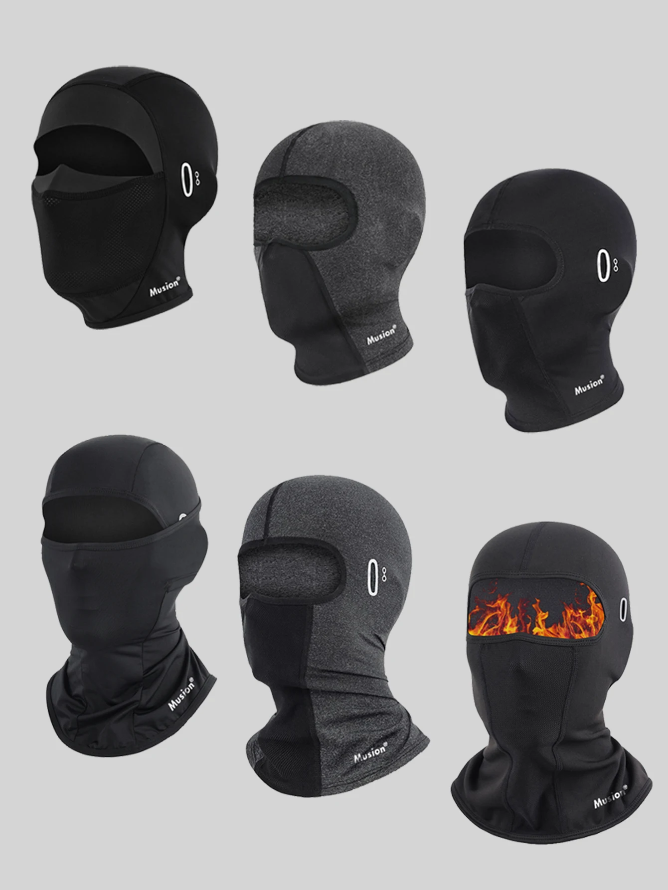 Musion Fahrradhelm Sturmhaube mit Brillengat Motorrad Vollgesichtsmaske Sonnenschutz Eisseide Biker Kopfbedeckung Atmungsaktiv – Detail 1