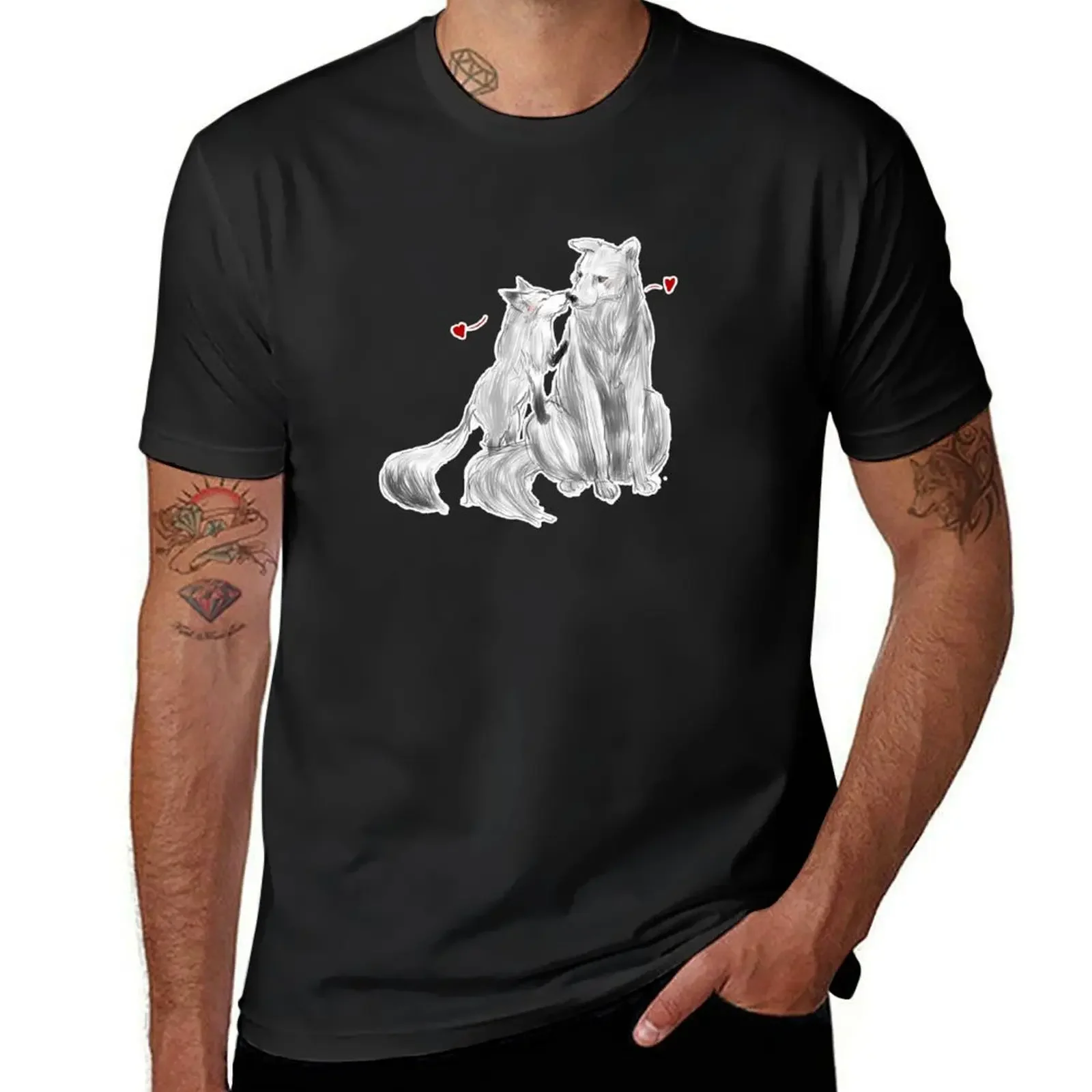 

Wolf and fox Sterek Print T-Shirt topping graphics shirts graphic mens designer clothes