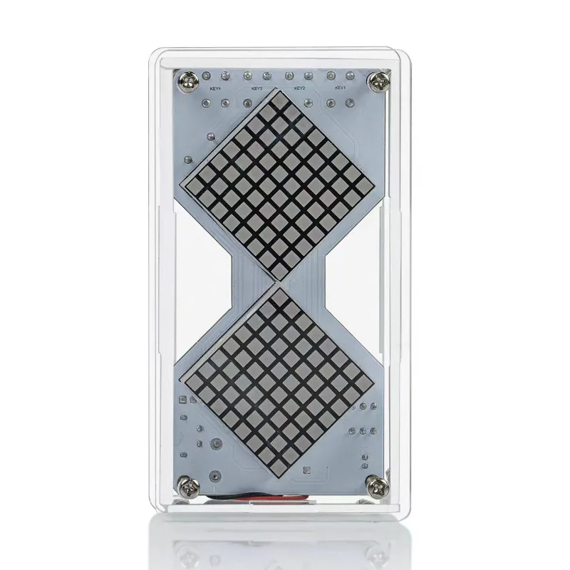 DIY Electronic Kit LED Dot Matrix Component Hourglass Gravity-Sensing Timer PCB Soldering Practice Kit Dual Power Supply DC5V