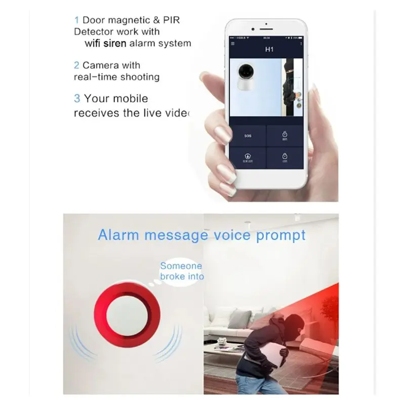 [B24B!】 Tuya Smart Home Security Alarm System Kit Wifi Wireless Burglar Alarm Home Shop Store Burglar Motion Sensor