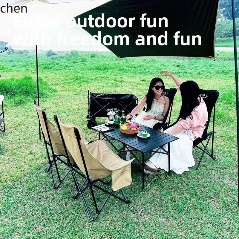 

QZT Outdoor Folding Table and Chair High Back Spring Outing Portable Leisure Home Fishing Chair Camping Picnic
