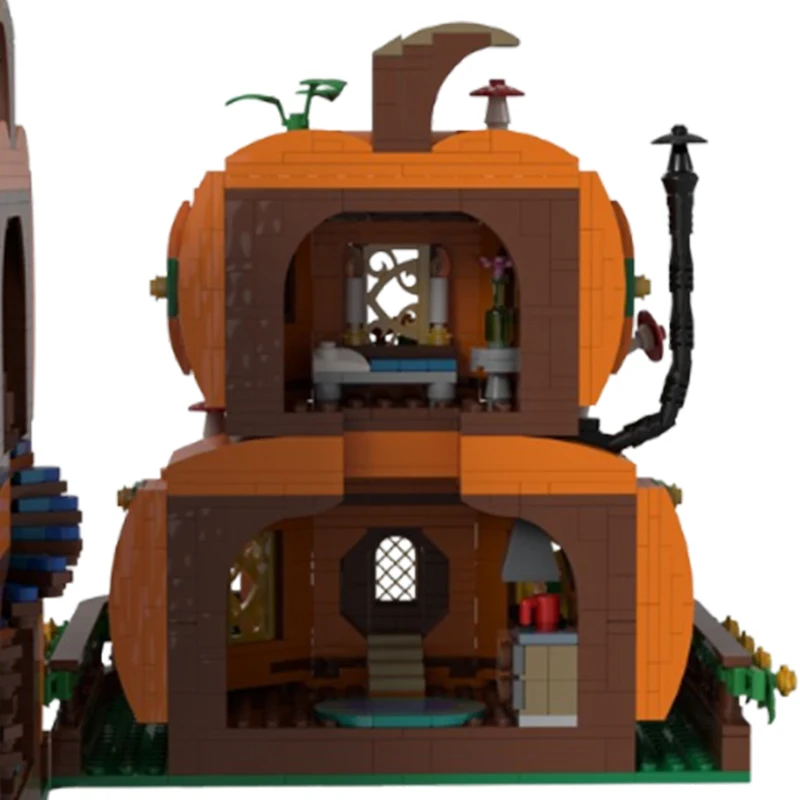 Spot MOC Małe cząstki Halloween Dynia Architektura Seria Dom Montaż i montaż Klocki Puzzle Model zabawki