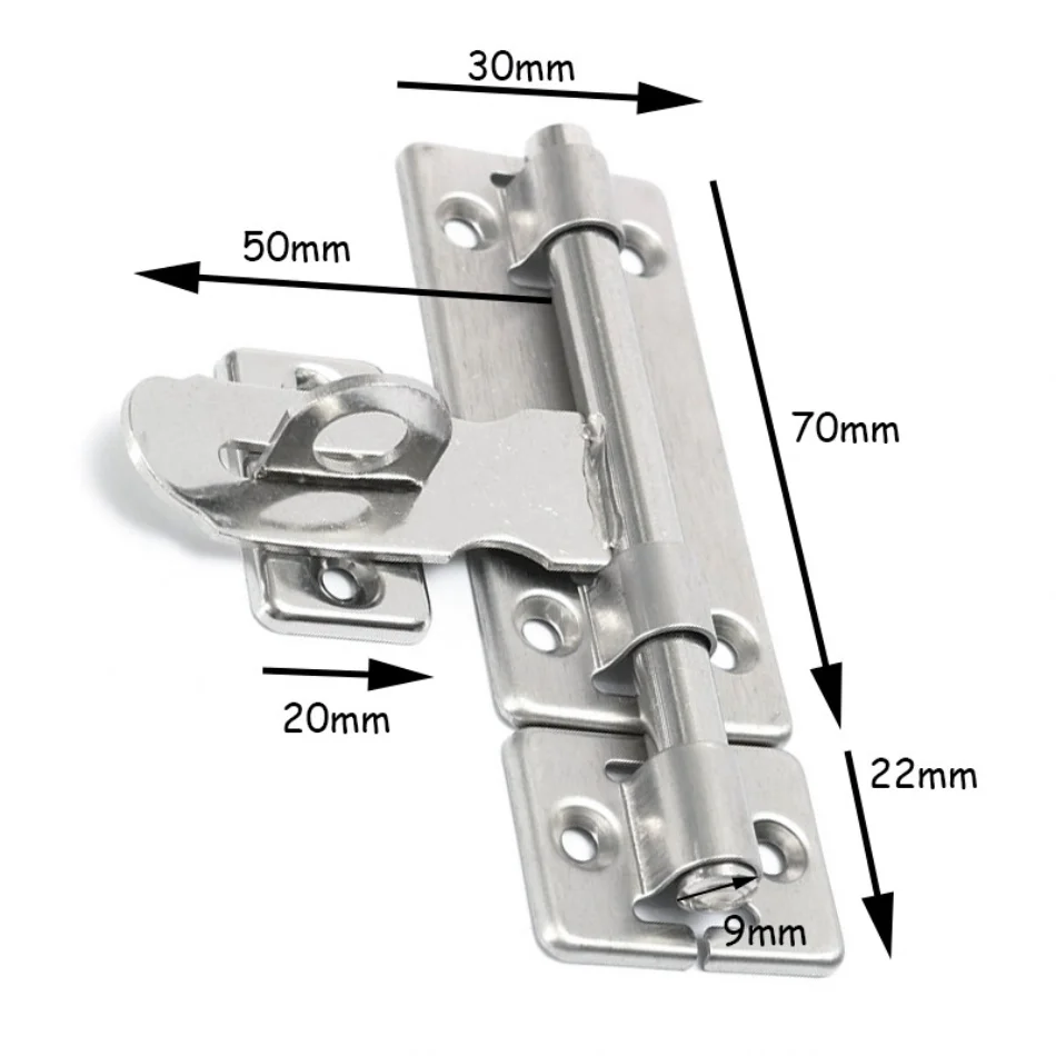 Cerradura de puerta de Hardware de 4 pulgadas, pestillo de barril de acero inoxidable, juego de cierre de candado cepillado para cerrar puerta, ventana, cajón y armario