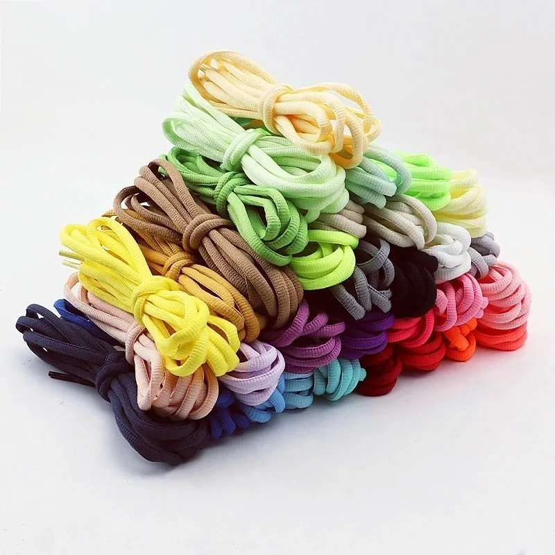 Half Round 4mm Solid Color Shoelaces Classic Sneaker Replacement Shoe Strings 120cm 1Pair High Quality