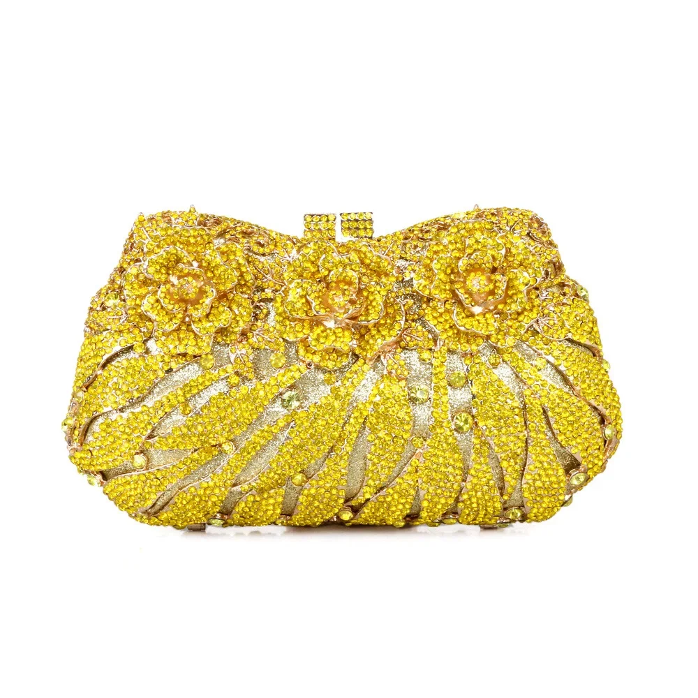 2025 Hollow Out Women Diamond Wedding Purse Crystal Lady Evening Clutches Luxury Bridal Prom party Bags Formal Dinner Handbags
