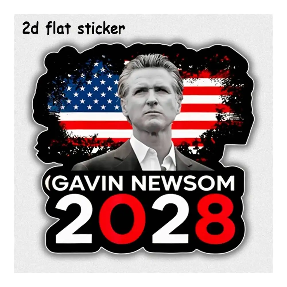 Gavin Newsom For President 2028 3.5in Sticker For Cars, Laptops, Windows, Doors, Fridges, Water Bottles