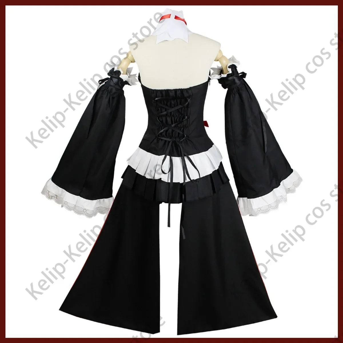 Disfraz de Anime Seraph of The End Krul Tepes para mujer, peluca de vampiro, vestido negro sin mangas, traje Sexy de Lolita para Halloween y Navidad