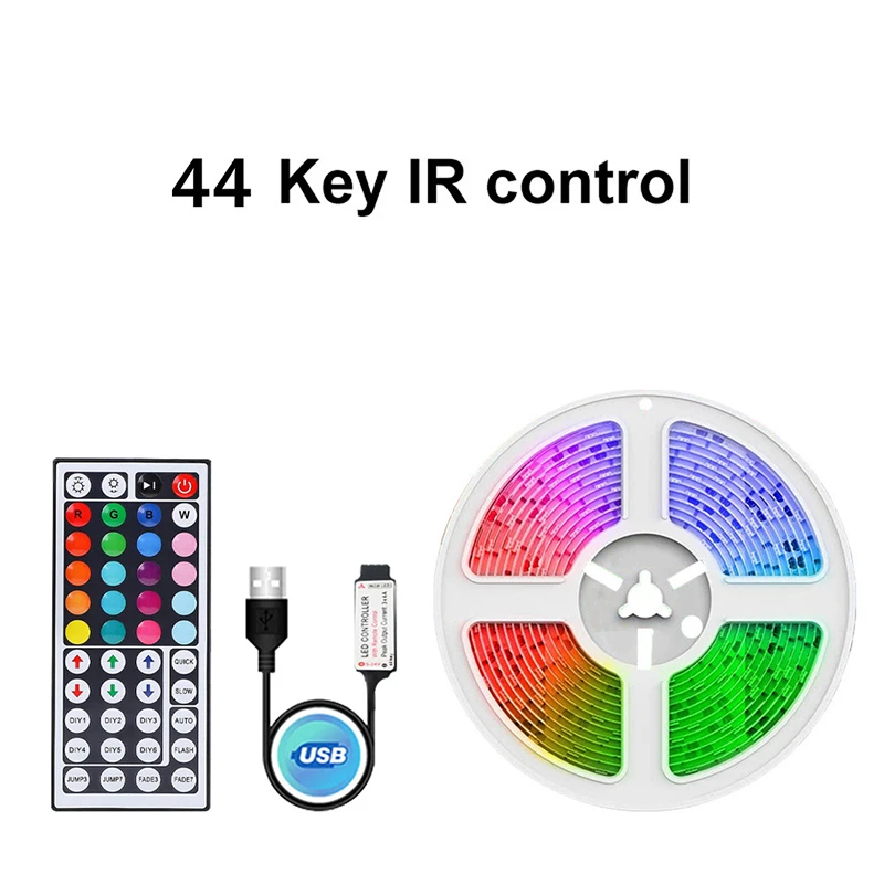 5V USB LED Strip Rgb Low-voltage Lamp With Ws2812b Happy Horse Breathing Magic Color Light Bar 44 Key IR Control Milieu Light