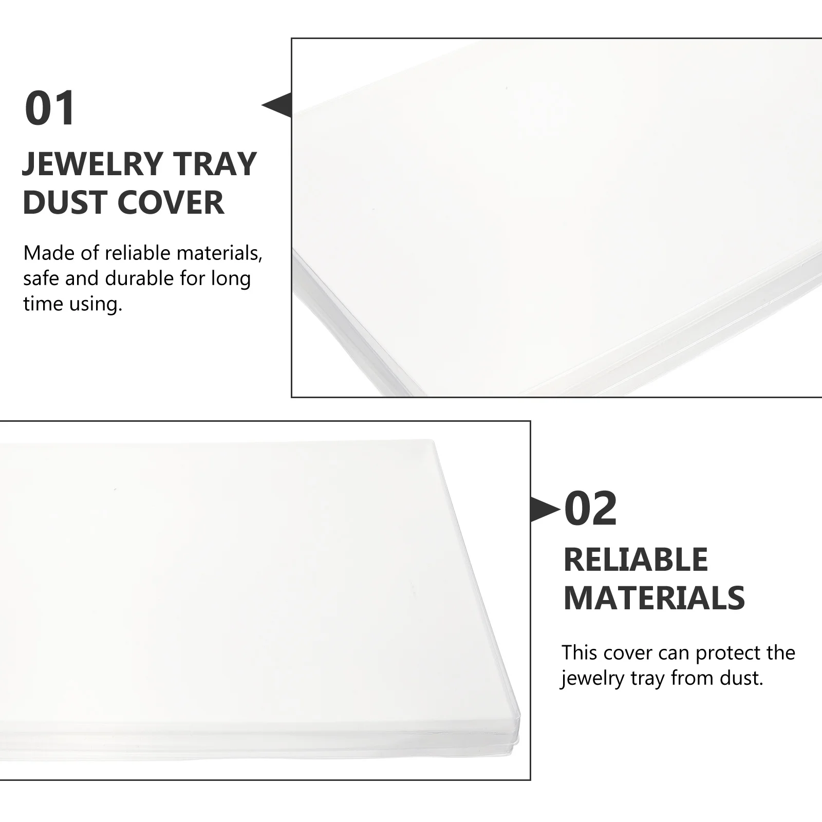 6pcs Clear Tray Covers Jewelry Tray Cover Transparent Transparent Dust Cover For Display Organizer Reusable Protector Polished