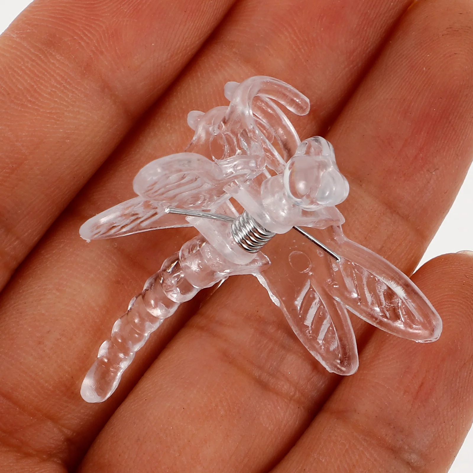 10 قطعة مقاطع جذع الأوركيد واضحة اليعسوب تصميم دعم النبات المشبك لفاصوليا الطماطم الكرمة تسلق زهرة لوازم حديقة #1