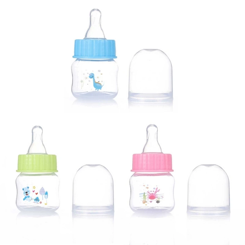 50ml Baby Bottle Infant Nursing Bottle Natural Flowing Silicone Nipple Prevent Milk Choking Newborn Bottle Wide Neck