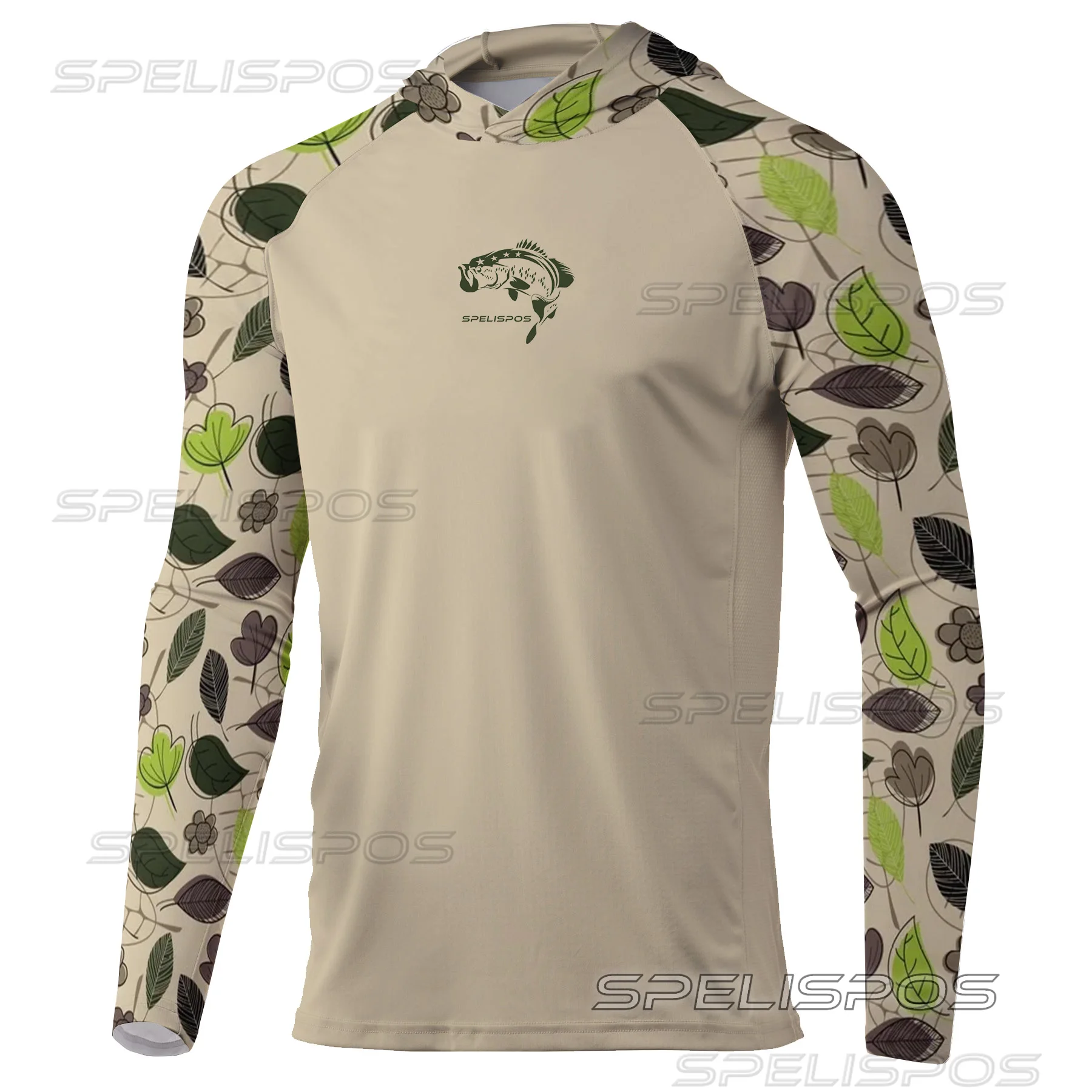 

SPELISPOS Men's Fishing Hoodie Long Sleeve Fishing Jersey UPF 50+ UV Resistant Shirts Running Wear Outdoor Breathable Tops