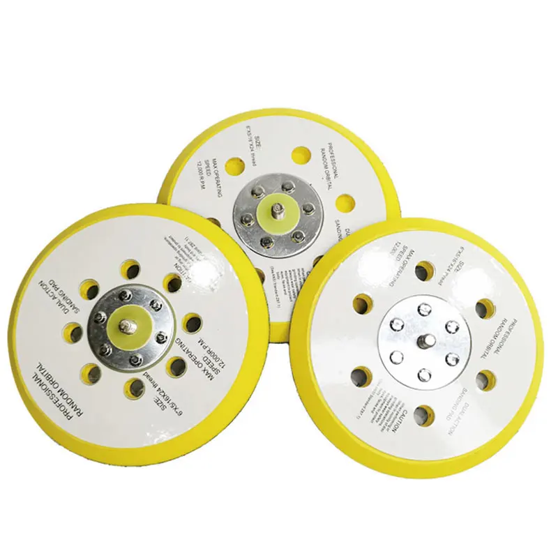 Placa de almohadilla de lijado Orbital aleatoria de doble acción, profesional, 5/6 pulgadas, 12000 rpm, Con agujeros para lijadoras neumáticas, pulidores de aire de disco