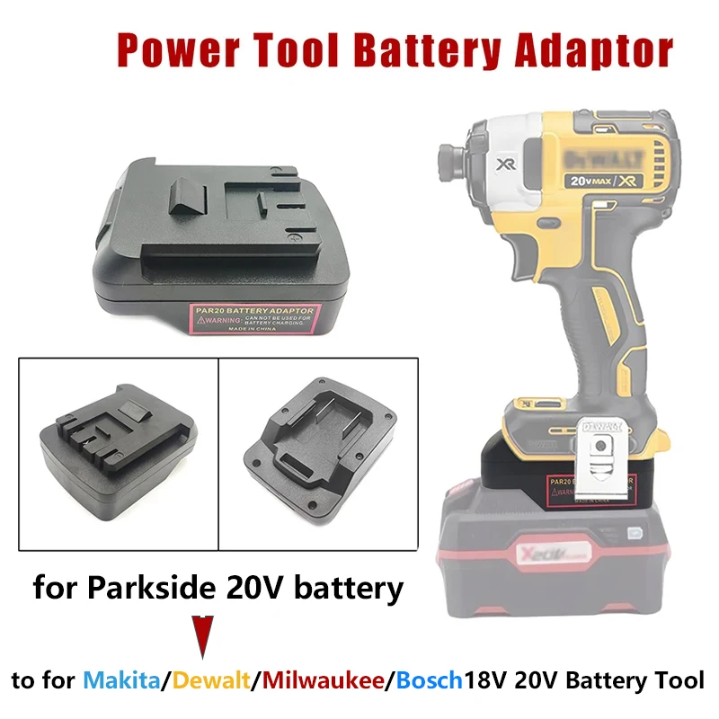 

Адаптер-конвертер для аккумуляторов Parkside 20V Li-Ion, совместимый с инструментами Makita/Dewalt/Milwaukee/Bosch 18V/20V, аксессуары для электроинструментов