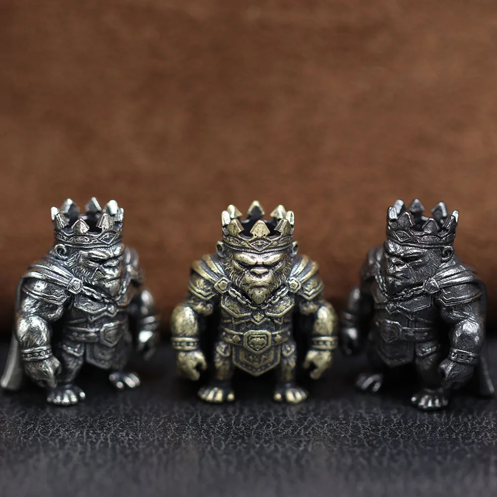Cuentas de latón con forma de cuchillo Gorilla King, accesorios DIY EDC para pulseras tejidas de paracord, colgantes para cordones, dijes para herramientas de exterior